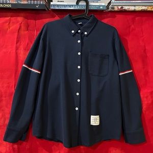 Thom Browne Boy’s Navy Button-Up Shirt